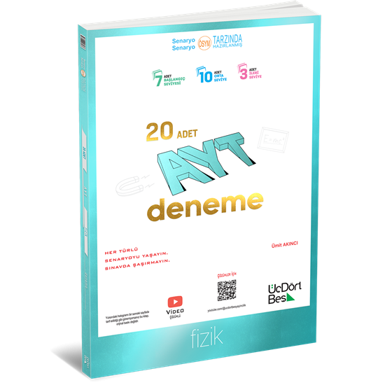 AYT Fizik 20 Deneme ÜçDörtBeş Yayınları AYT Fizik 20 Deneme ÜçDörtBeş Yayınları