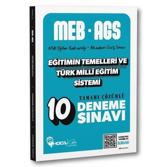 Hoca Kafası Yayınları MEB-AGS Eğitimin Temelleri ve Türk Milli Eğitim Sistemi Çözümlü 10 Deneme Hoca Kafası Yayınları MEB-AGS Eğitimin Temelleri ve Türk Milli Eğitim Sistemi Çözümlü 10 Deneme