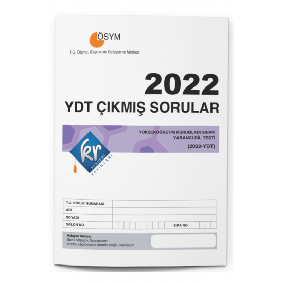 2022 YDT Çıkmış Sorular Tıpkı Basım Kitapçığı KR Akademi Yayınları