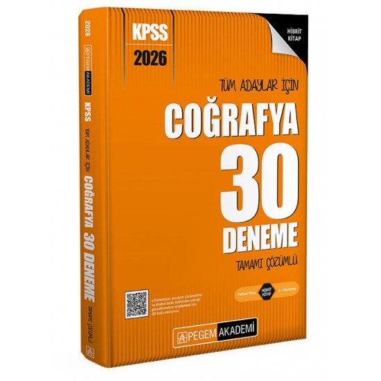 Pegem Akademi 2026 KPSS Tüm Adaylar İçin Coğrafya 30 Deneme Tamamı Çözümlü Pegem Akademi 2026 KPSS Tüm Adaylar İçin Coğrafya 30 Deneme Tamamı Çözümlü