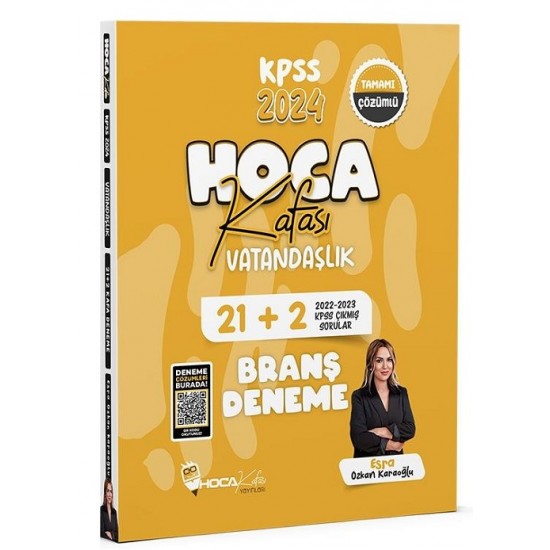 Hoca Kafası Yayınları 2024 KPSS Vatandaşlık Çözümlü 21+2 Branş Deneme