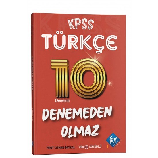 2024 KPSS Türkçe Denemeden Olmaz 10 Deneme Video Çözümlü KR Akademi Yayınları