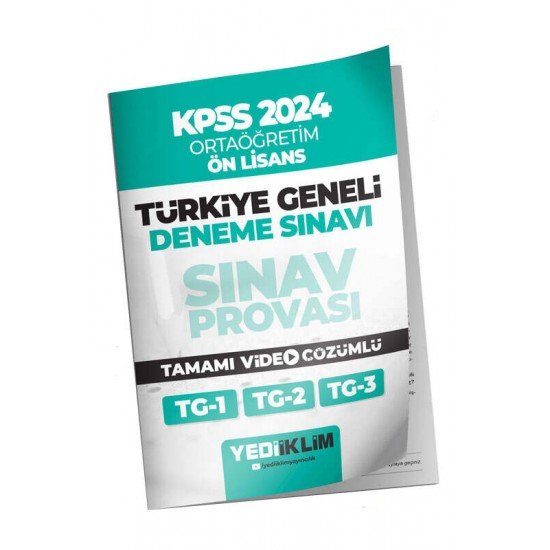 Yediiklim Yayınları 2024 KPSS Türkiye Geneli Ortaöğretim-Önlisans ( 1-2-3 ) Deneme Sınavları Tamamı Video Çözümlü