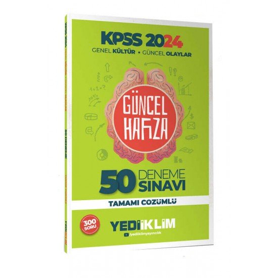 Yediiklim Yayınları 2024 KPSS Genel Kültür Güncel Olaylar Tamamı Çözümlü 50 Deneme (300 Soru)