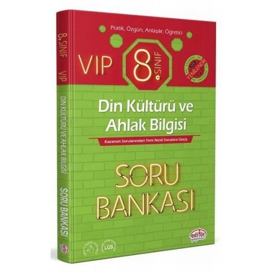 8. Sınıf VIP Din Kültürü ve Ahlak Bilgisi Soru Bankası Editör Yayınları