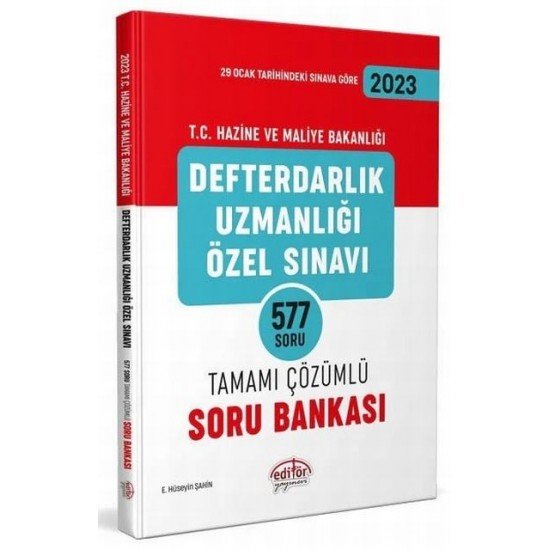 2023 GYS Defterdarlık Uzmanlığı Özel Sınavı 577 Tamamı Çözümlü Soru Bankası Editör Yayınları