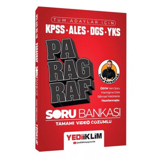 Yediiklim Yayınları Tüm Adaylar İçin KPSS-ALES-DGS-YKS Tamamı Video Çözümlü Paragraf Soru Bankası