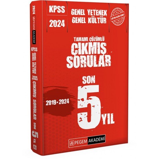 Pegem Akademi 2024 KPSS Genel Yetenek Genel Kültür Çıkmış Sorular Son 5 Sınav