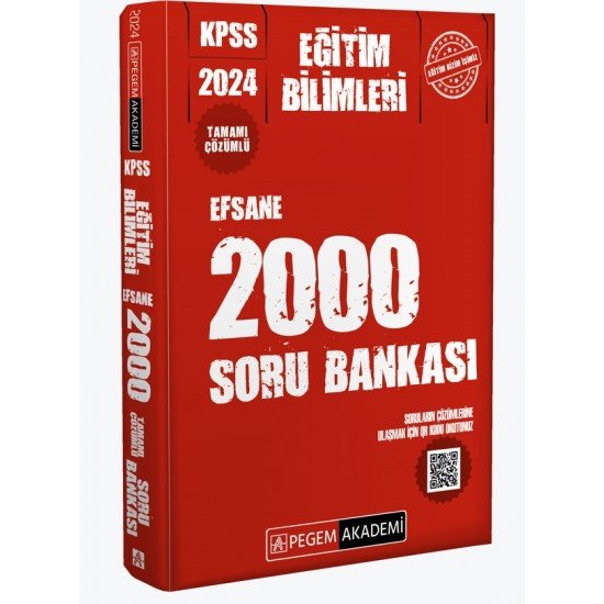 Pegem Akademi 2024 KPSS Eğitim Bilimleri Çözümlü Efsane 2000 Soru Bankası