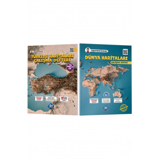 Coğrafyanın Kodları Türkiye ve Dünya Haritaları Çalışma Defteri Seti (Tüm Sınavlar İçin) KR Akademi