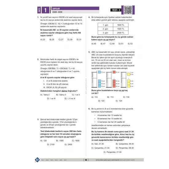 Gerçel Matematik KPSS DGS AGS ALES Sayılar Cebir İlk 15 Konuyu Fulle