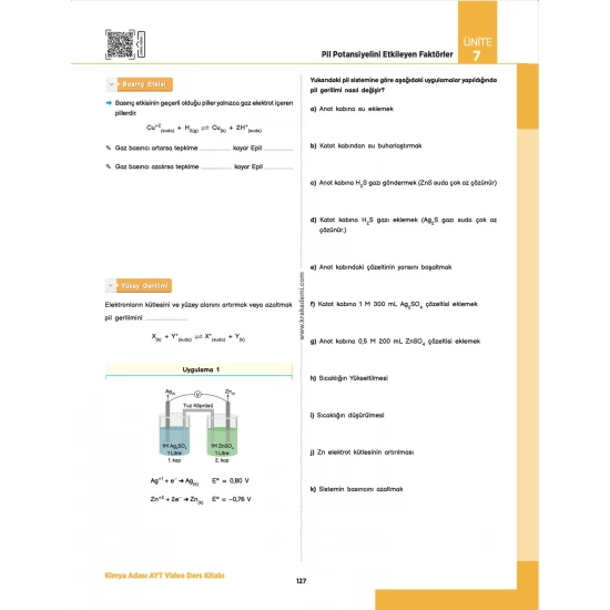 Kimya Adası AYT Kimya Video Ders Kitabı