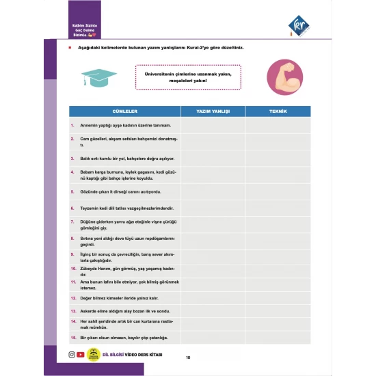 Gamze Hoca Türkçenin Matematiği Tüm Sınavlar İçin 21 Günde Dil Bilgisi Video Ders Kitabı