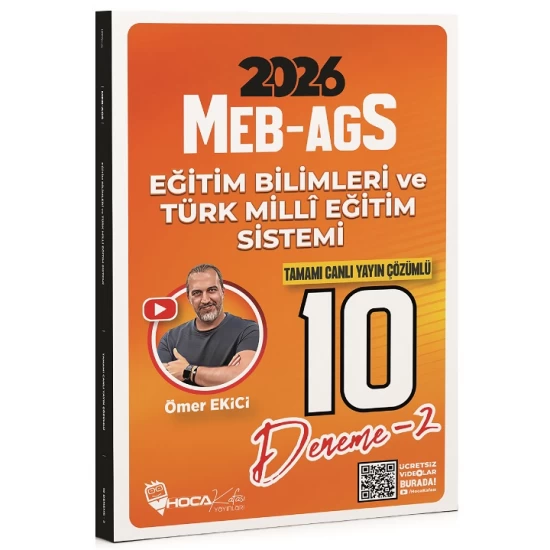Hoca Kafası Yayınları 2026 MEB-AGS Eğitim Bilimleri ve Türk Milli Eğitim Sistemi 10 Deneme Çözümlü