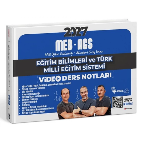 Hoca Kafası Yayınları 2027 MEB-AGS Eğitim Bilimleri ve Türk Milli Eğitim Sistemi Video Ders Notları Hoca Kafası Yayınları 2027 MEB-AGS Eğitim Bilimleri ve Türk Milli Eğitim Sistemi Video Ders Notları