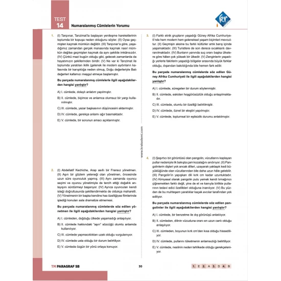 Gamze Hoca Türkçenin Matematiği Tüm Sınavlar İçin Paragraf Soru Bankası