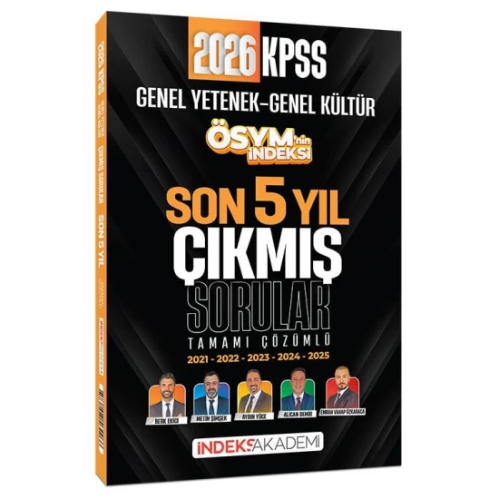 İndeks Akademi 2026 KPSS Genel Yetenek Genel Kültür ÖSYM nin İndeksi Çıkmış Sorular Son 5 Yıl Çözümlü