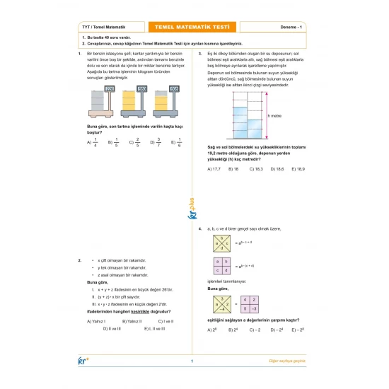 KR Plus TYT Matematik 5'li Denemesi