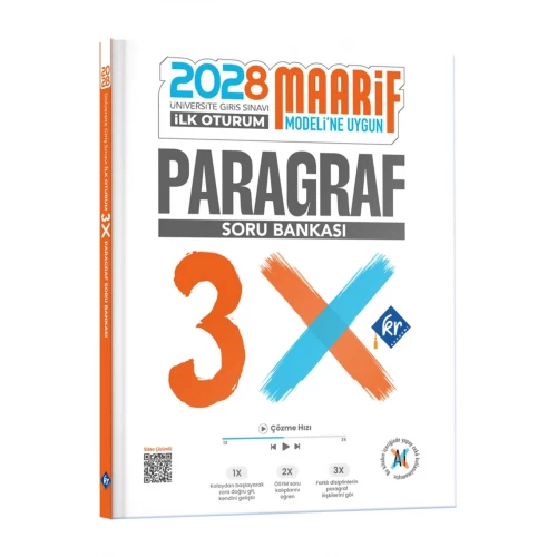 2028 Maarif Modeli Üniversite Giriş Sınavı İlk Oturum 3X Paragraf Soru Bankası KR Akademi Yayınları