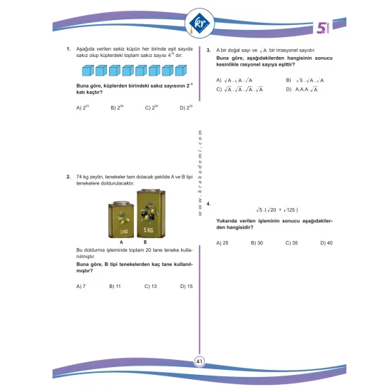 LGS Matematik 12'li Deneme Gerçeğine En Yakın LGS Provası KR Akademi Yayınları