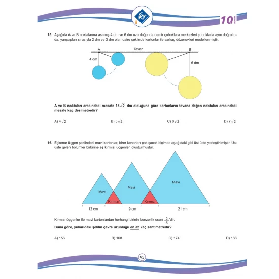 LGS Matematik 12'li Deneme Gerçeğine En Yakın LGS Provası KR Akademi Yayınları