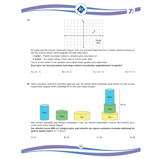 LGS Matematik 12'li Deneme Gerçeğine En Yakın LGS Provası KR Akademi Yayınları