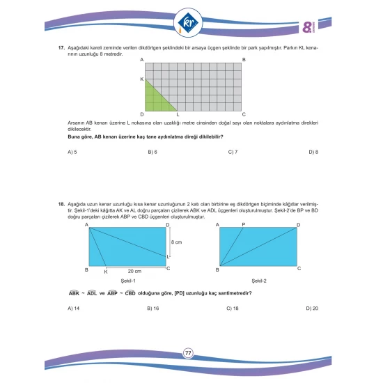 LGS Matematik 12'li Deneme Gerçeğine En Yakın LGS Provası KR Akademi Yayınları