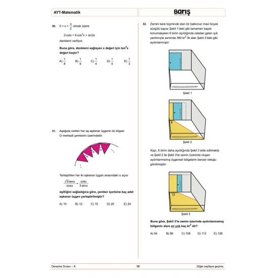 Barış Yayınları AYT 8'li Matematik Denemesi
