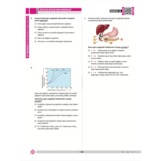 Dilek Kuvvet Kuvvetli Biyoloji AYT Biyoloji Sistemler 40 Deneme Konu Özetleri KR Akademi Yayınları