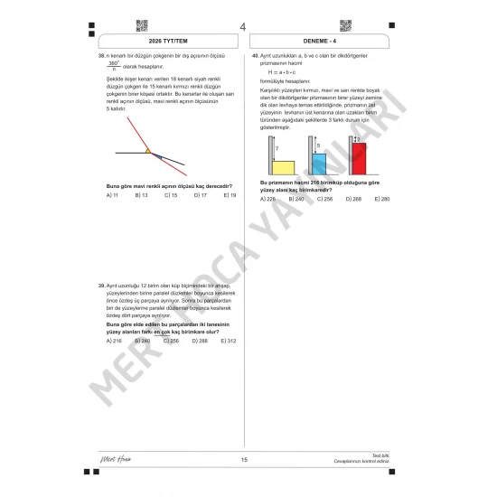 Mert Hoca Yayınları TYT Matematik Branş Denemeleri 10 Adet
