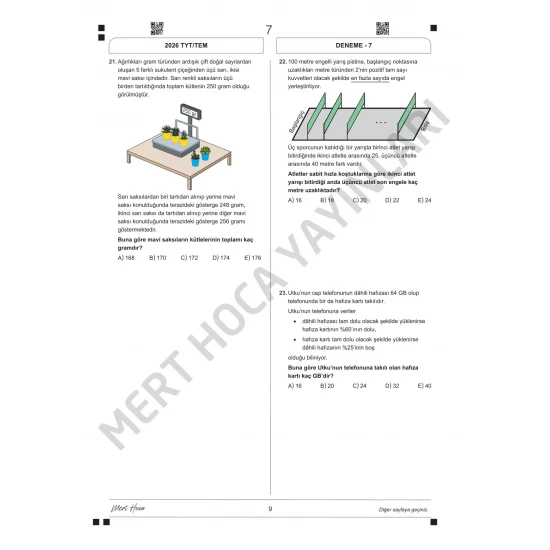 Mert Hoca Yayınları TYT Matematik Branş Denemeleri 10 Adet