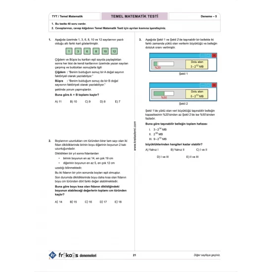 TYT 5 Frekans Denemeleri KR Akademi Yayınları