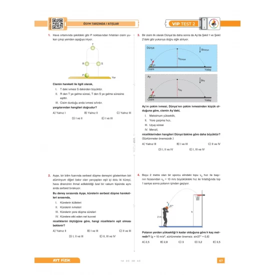 VİP Fizik 90 Günde AYT Video Ders Kitabı VİP Fizik Yayınları