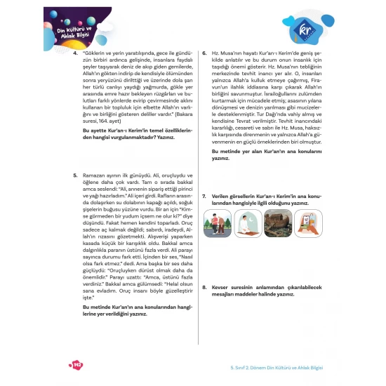 5. Sınıf Tüm Dersler 2. Dönem Yazılı Hazırlık Kitabı KR Akademi Yayınları