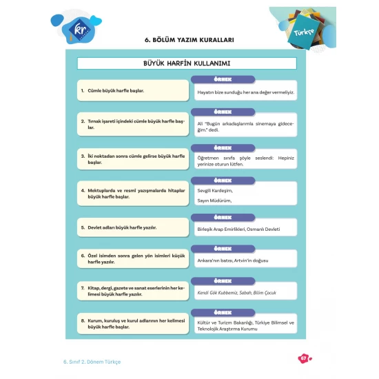6. Sınıf Tüm Dersler 2. Dönem Yazılı Hazırlık Kitabı KR Akademi Yayınları