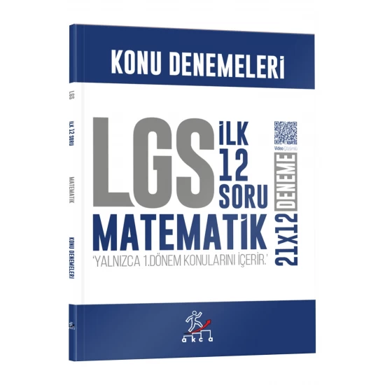 İbrahim Akca 8. Sınıf LGS Matematik 1. Dönem İlk 12 Soru Konu Denemeleri KR Akademi Yayınları