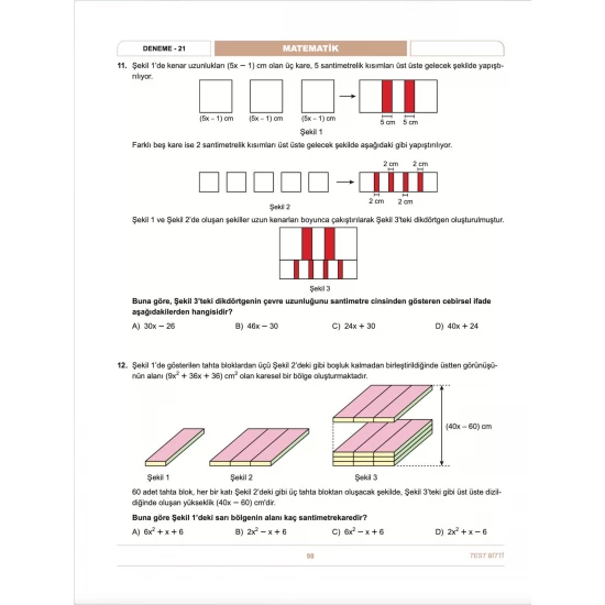 İbrahim Akca 8. Sınıf LGS Matematik 1. Dönem İlk 12 Soru Konu Denemeleri KR Akademi Yayınları