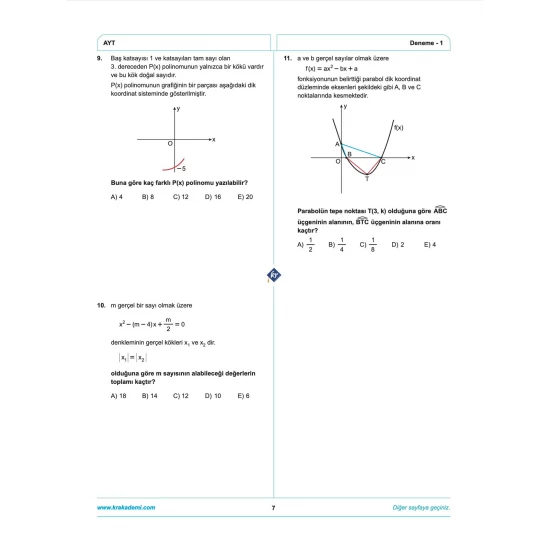 Anıl Hoca İle Matematik AYT İlk 10 Soru Denemeleri KR Akademi Yayınları