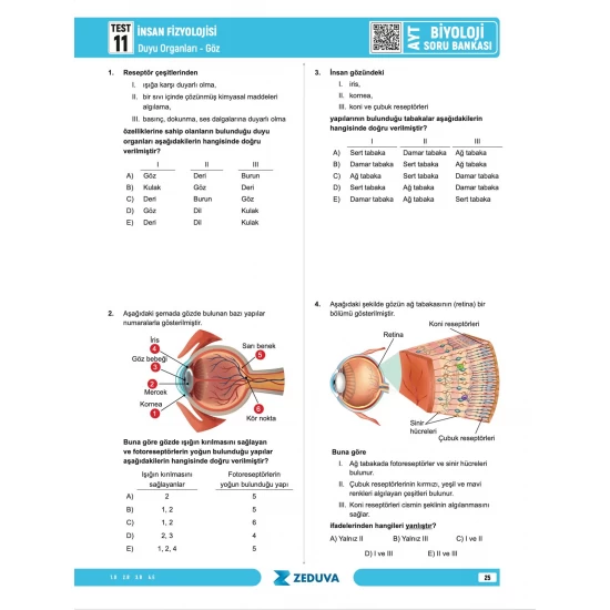 Zeduva Yayınları Biosem AYT Biyoloji 1 Kitap 3 Kamp Soru Bankası