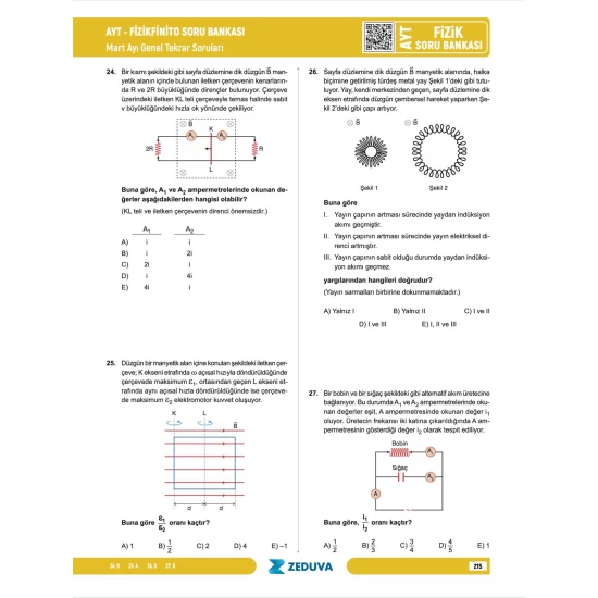 Zeduva Yayınları Fizikfinito AYT Fizik 1 Kitap 3 Kamp Soru Bankası