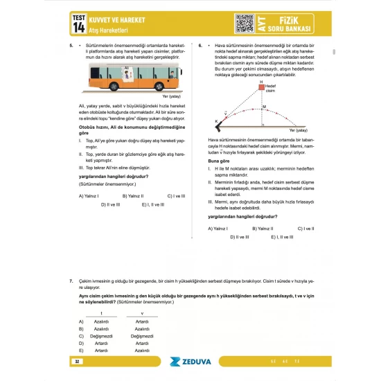 Zeduva Yayınları Fizikfinito AYT Fizik 1 Kitap 3 Kamp Soru Bankası