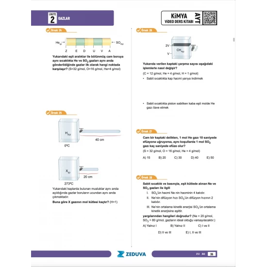 Zeduva Yayınları Meschemy Kimya AYT Kimya 1 Kitap 3 Kamp Video Ders Kitabı