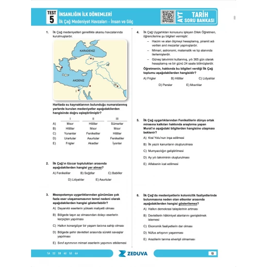 Zeduva Yayınları Soner Ardıç AYT Tarih 1 Kitap 3 Kamp Soru Bankası