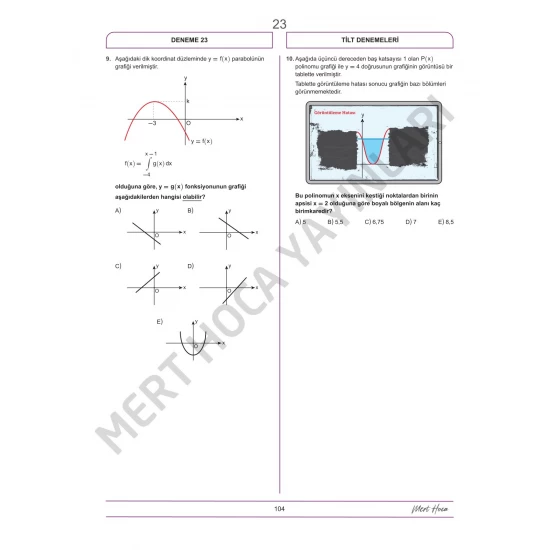Mert Hoca AYT TİLT Denemeleri Trigonometri İntegral Limit Türev 30'lu Deneme