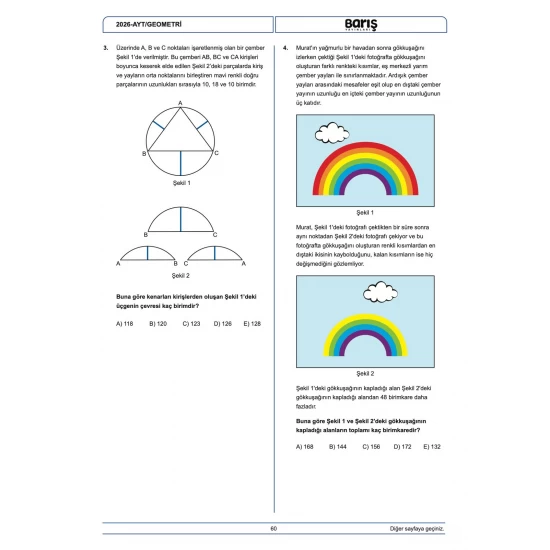Barış Yayınları TYT-AYT Geometri Denemesi 10 Adet TYT 10 Adet AYT