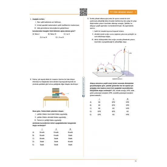 Ertan Sinan Şahin TYT Fizik Denemeleri Video Çözümlü 30 TYT Denemesi KR Akademi Yayınları