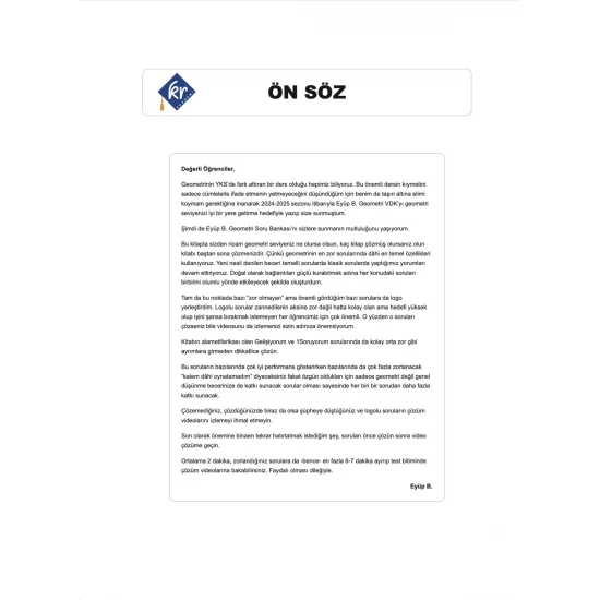 Eyüp B. TYT AYT Geometri Soru Bankası