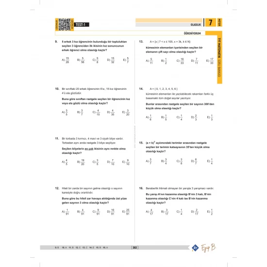 Eyüp B. TYT Matematik Soru Bankası
