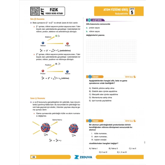 Zeduva Yayınları Fizikfinito AYT Fizik 1 Kitap 3 Kamp Video Ders Kitabı
