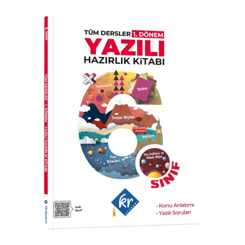 6. Sınıf Tüm Dersler 1. Dönem Yazılı Hazırlık Kitabı KR Akademi Yayınları